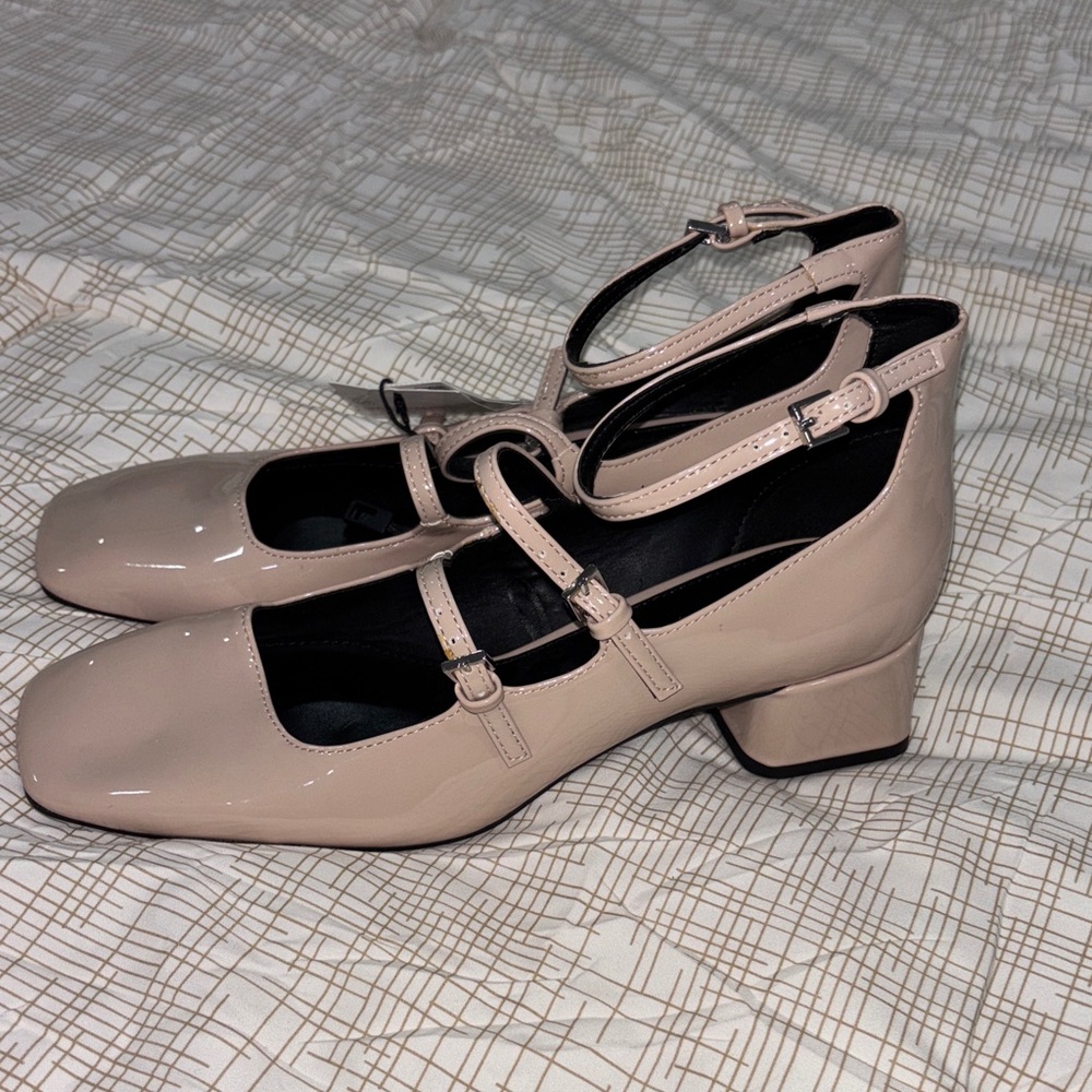 Zara Nude Patent Heels